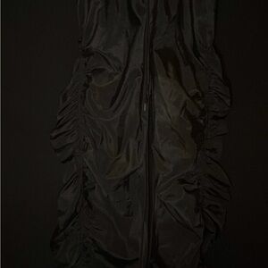 Nevstudio Black Ruched Wide-Leg Pants